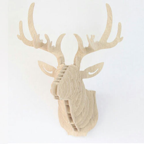 Forma de cabeza de los ciervos ciervo madera abedul 3mm espesor Tags adornos decoración arte